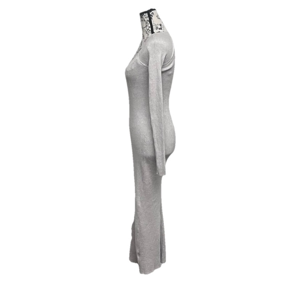 Freshmen 1996 Ribbed Knit Maxi Sweater Dress Women’s Long Sleeve Bodycon XS - Picture 4 of 11